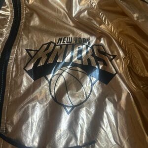 Vintage 90s Metallic Gold New York Knicks Jacket Windbreaker 90s